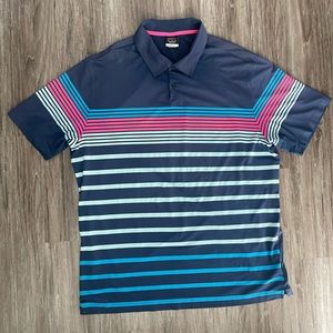 Nike Tops Nike Dir-Fit Blue/Pink Stripe  Golf Shirt Polo Size: XXL